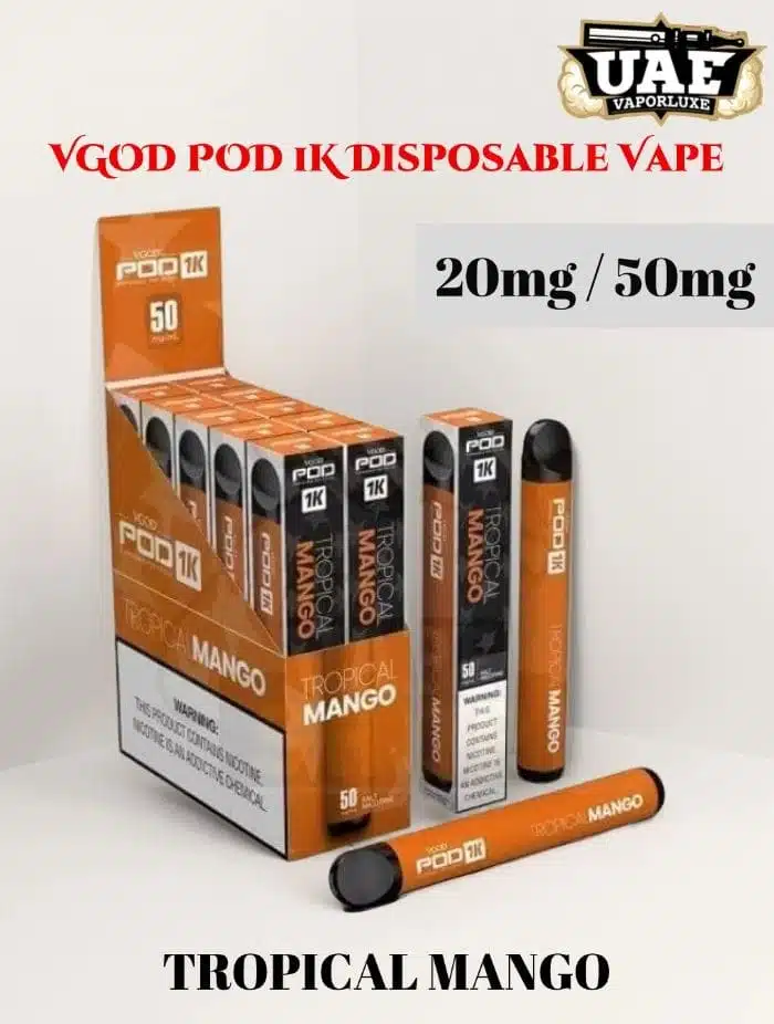 VGOD POD 1k 1500 puffs Disposable Vape – 1000 Puffs, 5% Nicotine, Multiple Flavors – UAE