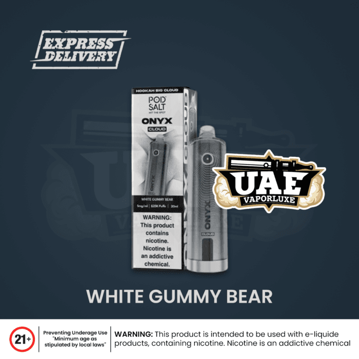 White Gummy Bear Pod Salt Onyx Cloud 25000 Puffs Disposable Vape – Long-Lasting Premium Vape in UAE