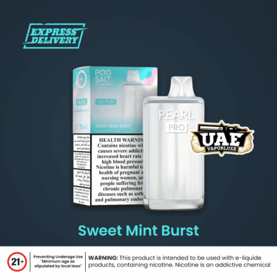 Sweet mint burst 10000 PUFFS DISPOSABLE Pearl Pro 10000 Puffs Disposable Vape – Rechargeable Long-Lasting Vape with Bold Flavor in Dubai, UAE