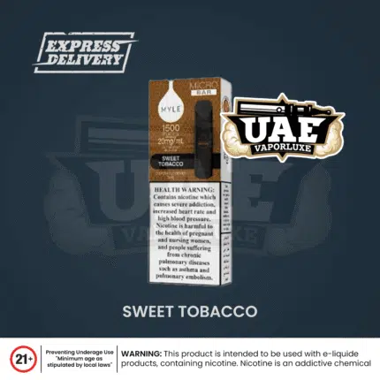 Sweet Tobacco MYLE Micro Bar 1500 Puffs Disposable Vape 20mg – Compact and flavorful vape device