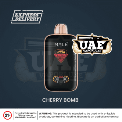 Cherry BombMYLE Turbo 20000 Puffs disposable vape in UAE – long-lasting vape device with modern design