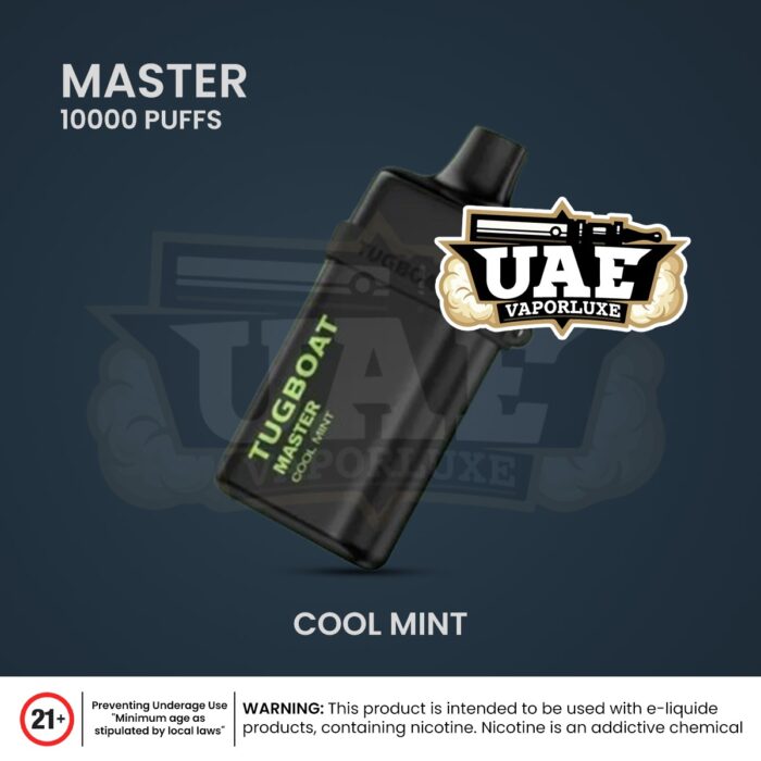 Tugboat Master disposable vape 10000 puffs in Cool Mint flavor.