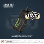 Tugboat Master 10000 puffs disposable vape in Mango Passion Fruit flavor.