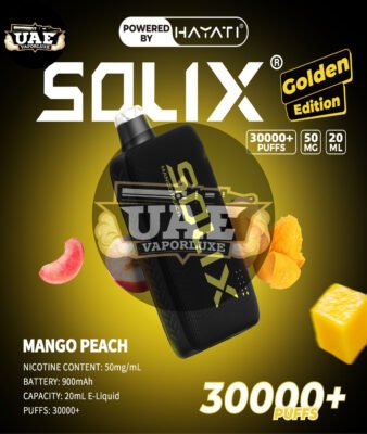 Hayati Solix 30000 Puffs Disposable Vape Golden Edition in UAE Mango Peach