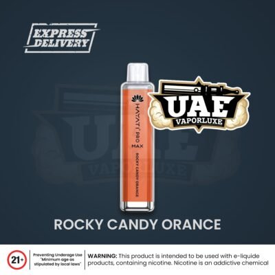 HAYATI Pro Max 4000 plus Puffs 20mg Disposable Vape ROCKY CANDY ORANGE