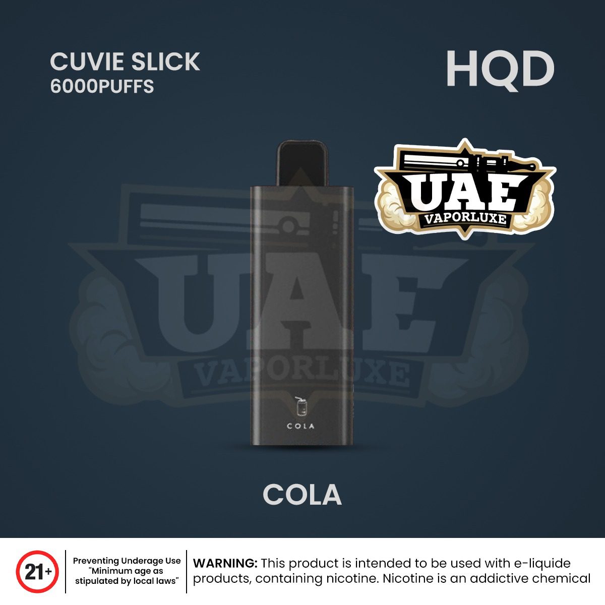 HQD Cuvie Slick 6000 Puffs Disposable Pod  Cola in UAE – Buy Online Now HQD Cuvie Slick 6000 Puffs Disposable Pod Cola in UAE – Buy Online Now