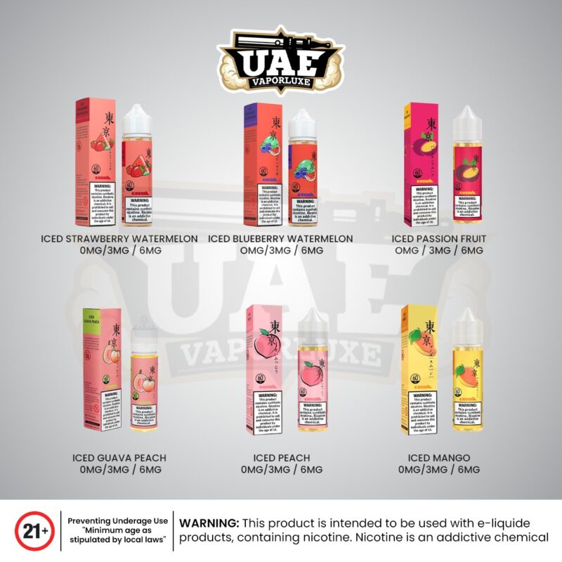 TOKYO E-Liquid 0mg 3mg 6mg 60ML| All Flavors 60ML in UAE