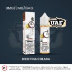 Tokyo Pina Colada 60ml vape juice bottle and box design with nicotine strengths 0mg, 3mg, and 6mg.