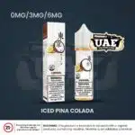 Tokyo Pina Colada 60ml vape juice bottle and box design with nicotine strengths 0mg, 3mg, and 6mg.