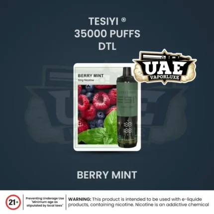 TESIYI Ultra Shisha 35000 Puffs in Dubai berry Mint