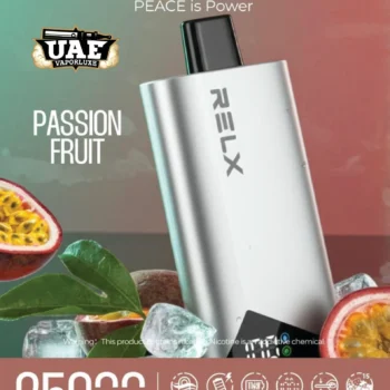 Buy RELX Peace 25000 puffs 20MG Passion fruit flavor in Dubai UAE.