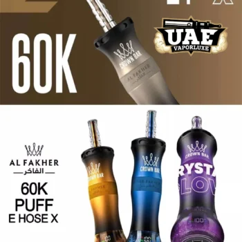 Al Fakher E Hose X 60000 Puffs Crown Bar Hookah Disposable Vape