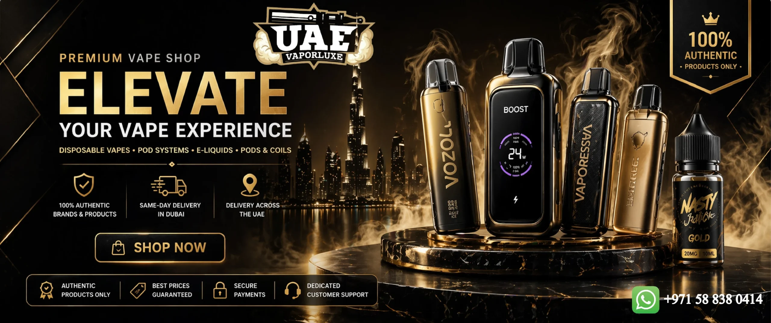 UAE Vapor Luxe Banner